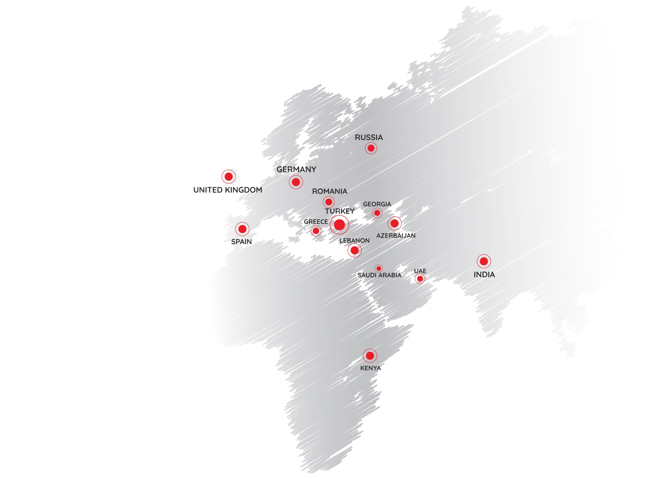 ACM on world map
